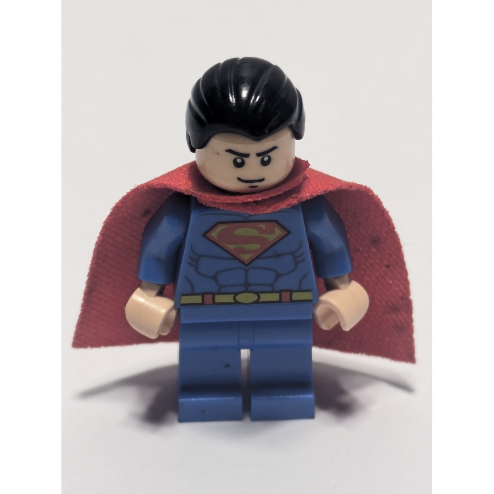 LEGO DC Superman Minifigure Blue Suit Red Cape Black Hair